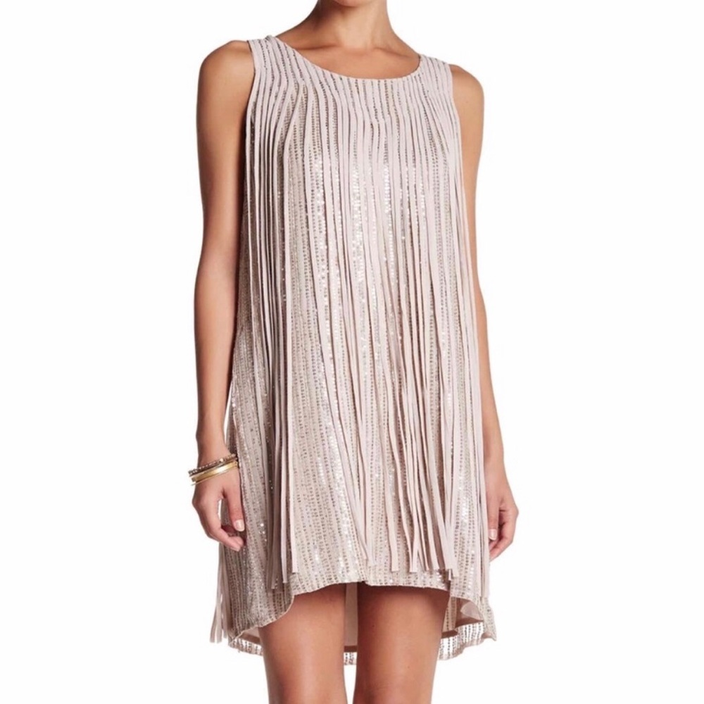 Parker sequin dress size small blush pink